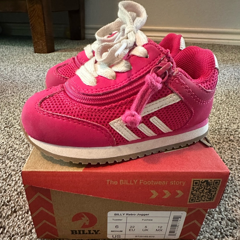 Billy Footwear Adaptive Kids Retro Jogger Pink Shoes for SMOs